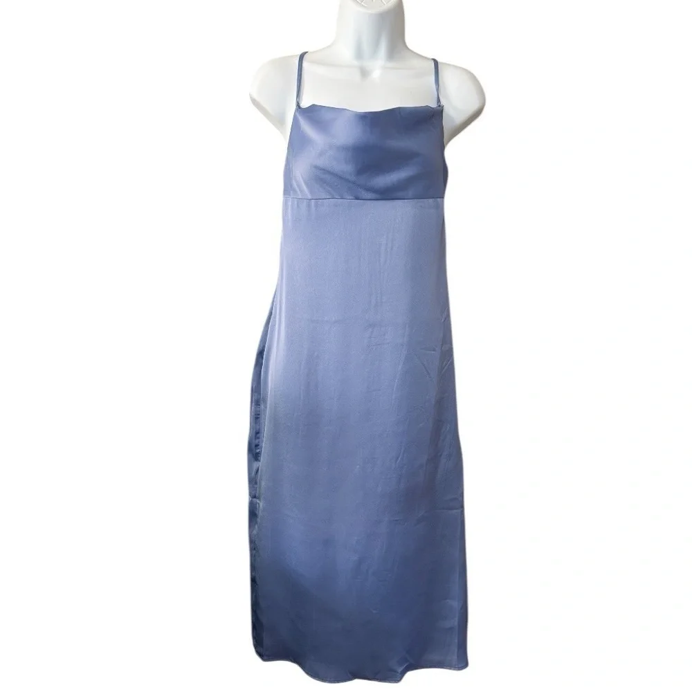 WeWoreWhat Women's Cowl Midi Dress Slate Blue Size 2 NWT